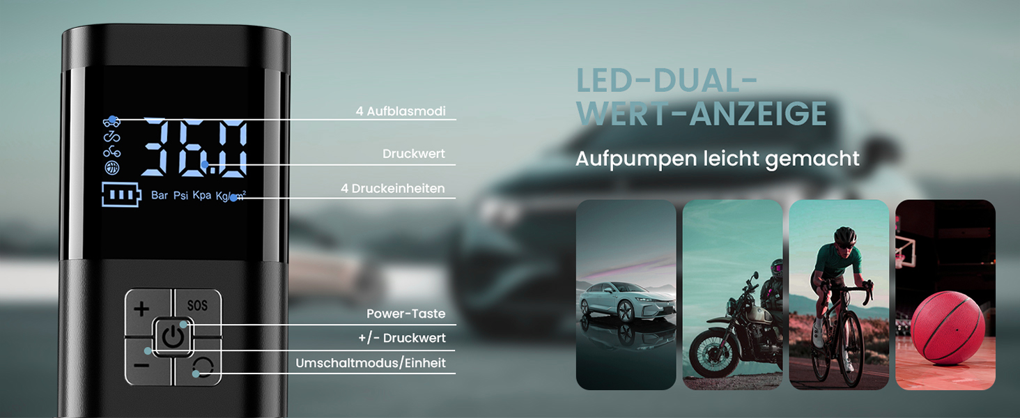 Електричний компресор для шин SERVOMASTER: велосипед, авто, мото, м'ячі. Акумуляторний, 150 PSI, з усіма насадками.