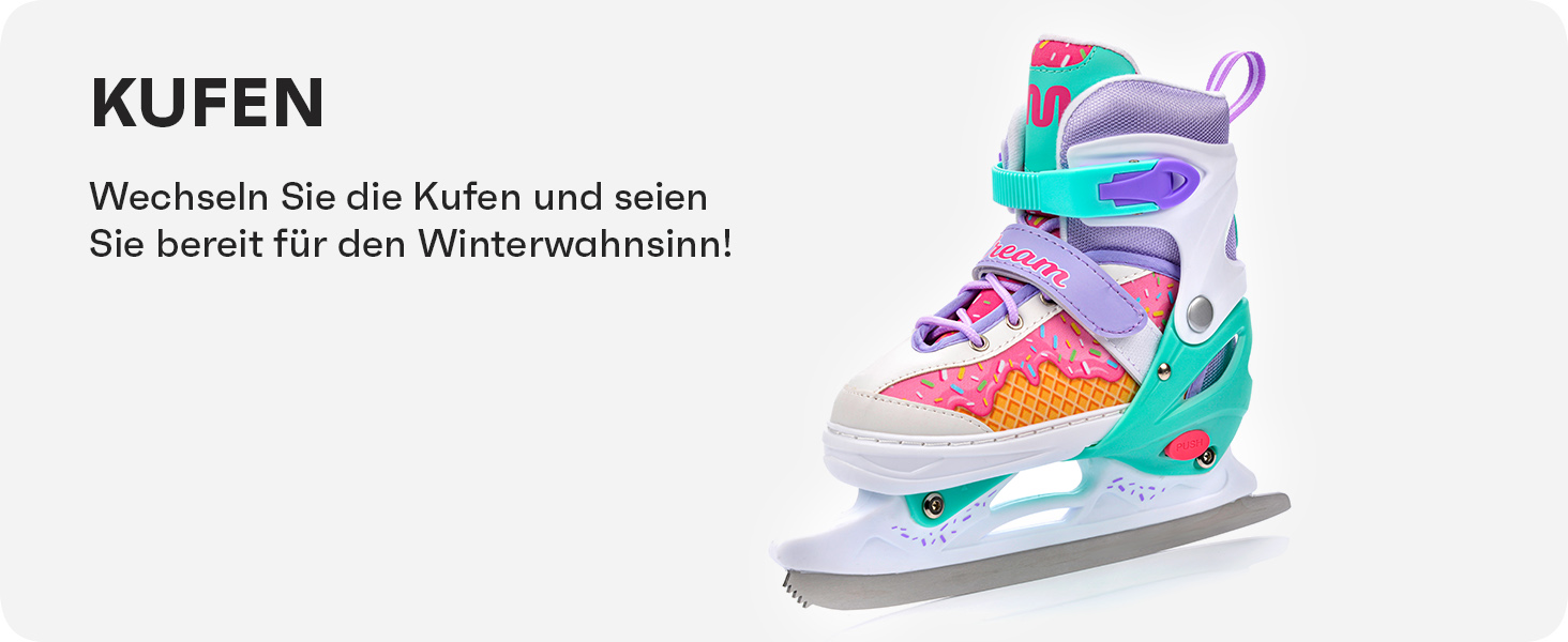 Дитячі ролики 4-в-1 Meteor Mermaid – регульовані, ABEC-7, PU-колеса, алюмінієвий фрейм, розміри XS-M