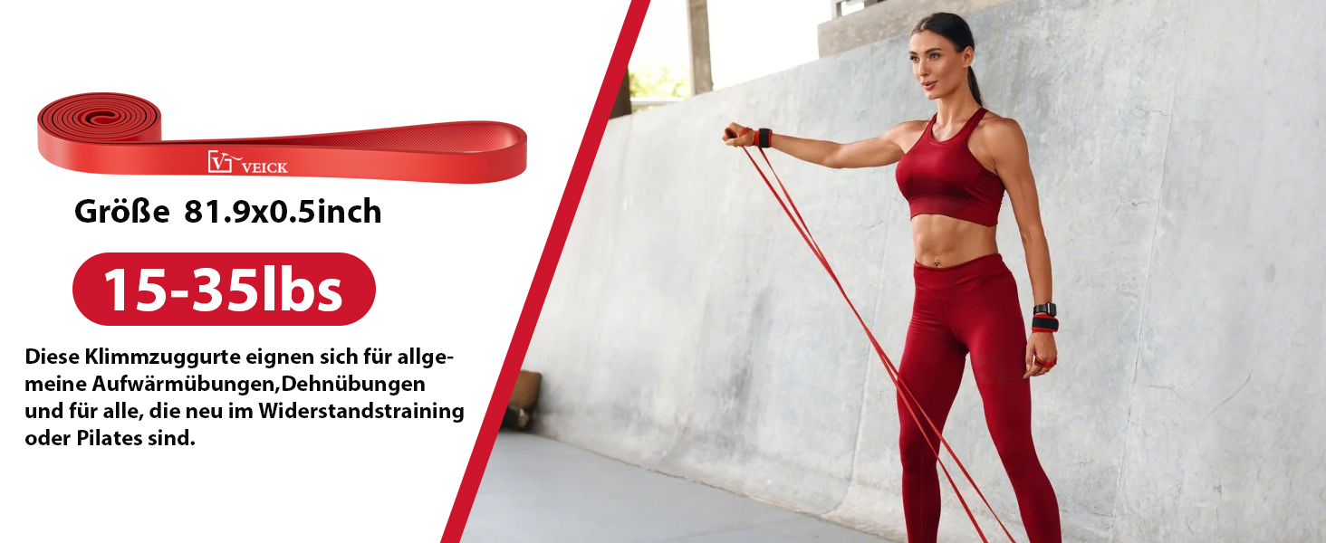 Фітнес гумки VEICK: набір еластичних стрічок для фітнесу, калістеніки та пілатесу (з антиковзним ремінцем)