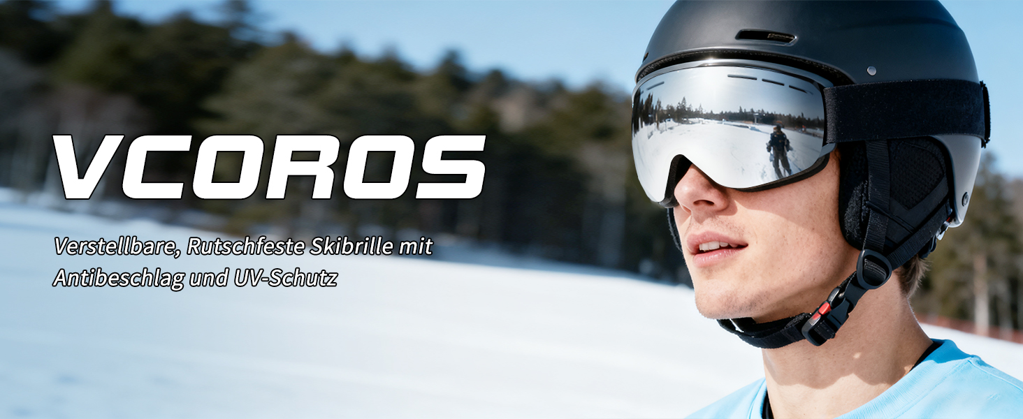 Гірськолижна маска VCOROS YH359 для скії та сноуборду, унісекс, OTG, сріблясто-чорна (VLT 13%)