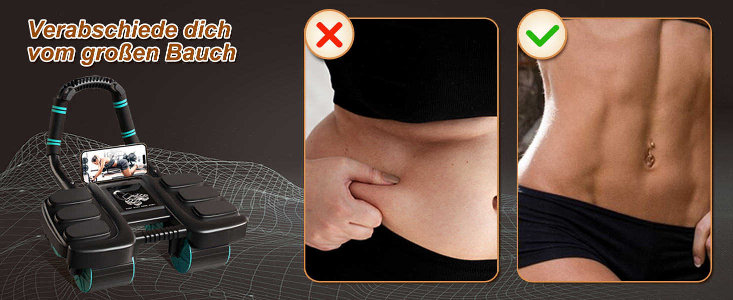 Ролер для пресу з упорами для ліктів, автоматичний відскок, тренажер для пресу для жінок та чоловіків, чорний