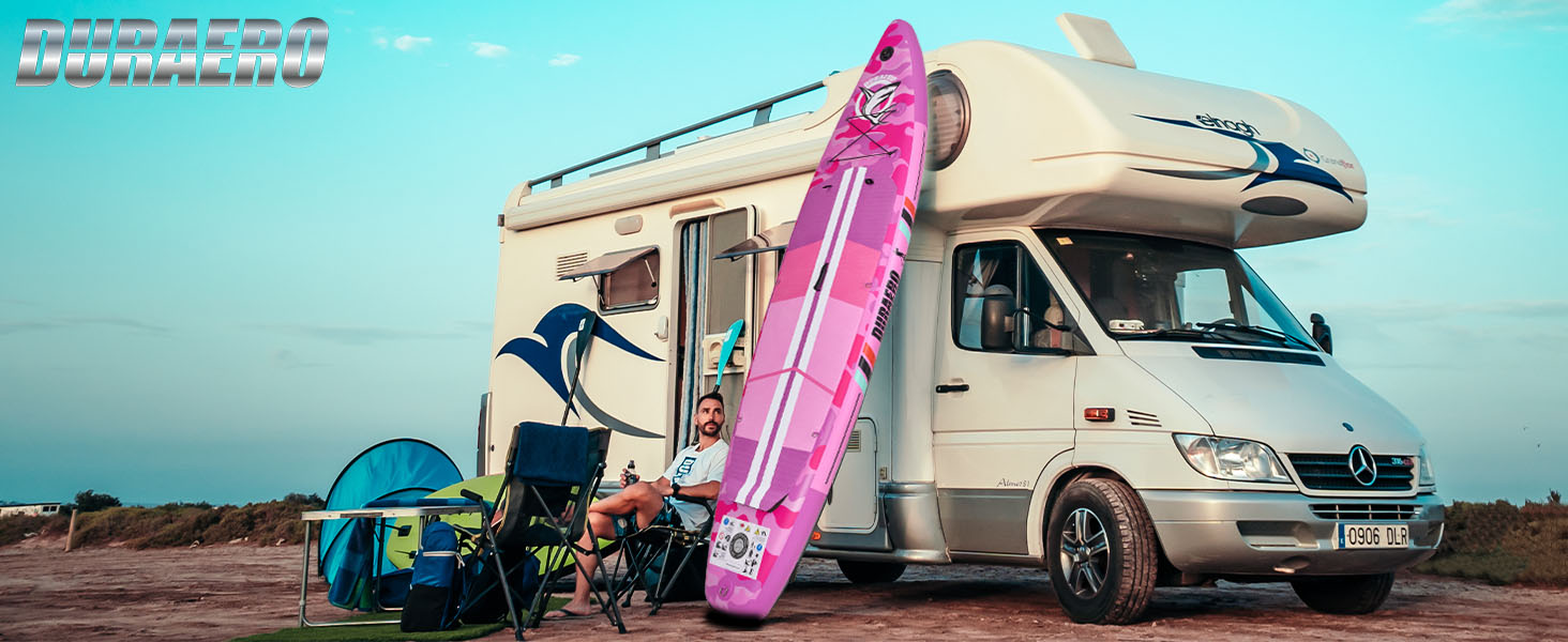 Надувний SUP Борд Stand Up Paddle Board Set, 330x76x15см, з кріслом для каяка, тримачем для камери, інтегрованим кік-педом, регульованим веслом, 3 фінами, повним аксесуаром, до 150кг, рожевий