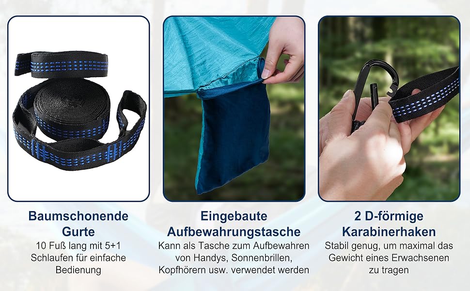 Гамак для кемпінгу Outdoor, легкий, портативний, з двома стропами для дерева, нейлон, 280*140 см (темно-зелений)