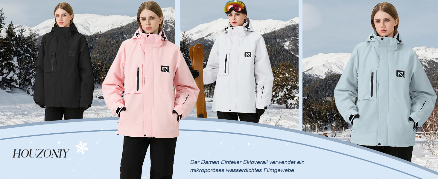 Жіночий сніговий костюм HOUZONIY: комплект куртки та штанів для сноубордингу та катання на лижах, водонепроникний, теплий, знімний капюшон, розмір M, кольори: зелений + чорний 2021