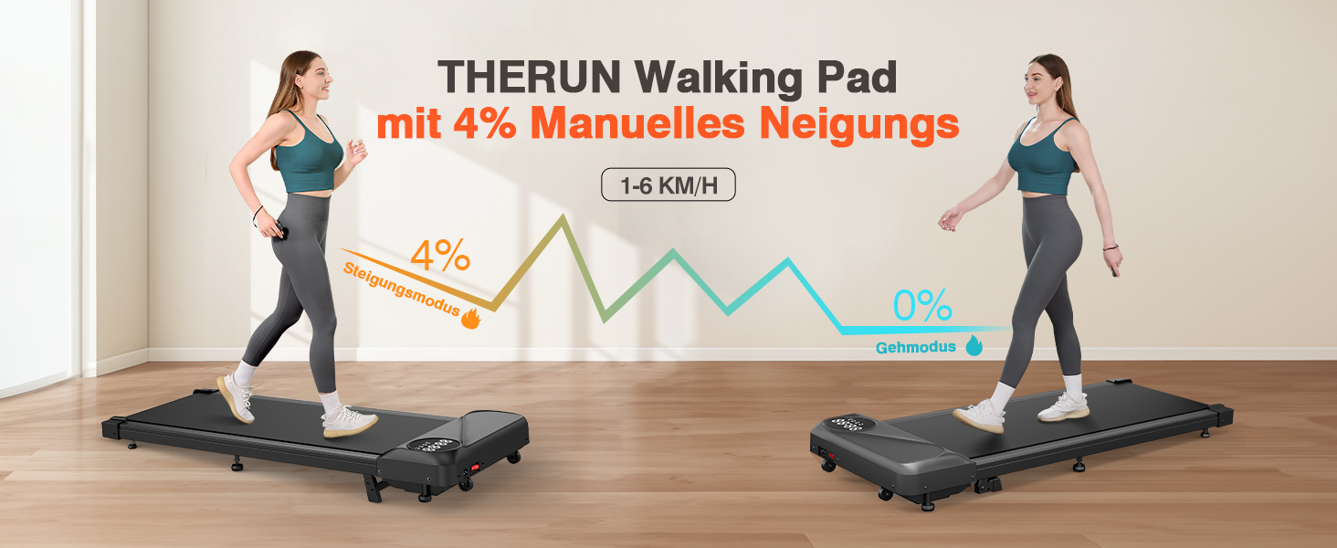 Бігова доріжка THERUN Walking Pad, 1-6 км/год, 2,5 к.с., тиха