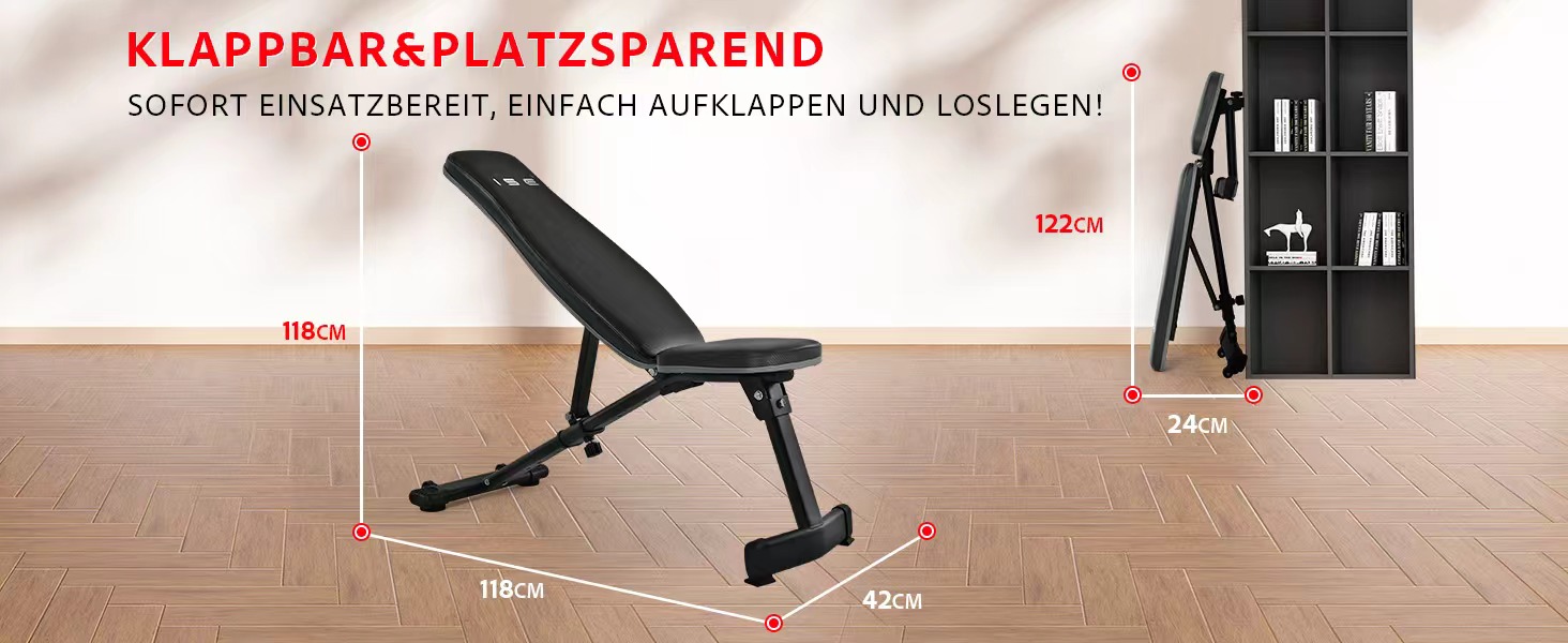 ISE Складна багатофункціональна лавка для тренувань SY-5021: регульована спинка, банк для пресу, фітнес-лавка для дому