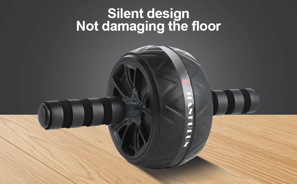 Ролер для пресу AB Roller - тренажер для пресу з килимком для колін. Антиковзне обладнання для тренування пресу вдома. Підходить для початківців та професіоналів, чорний