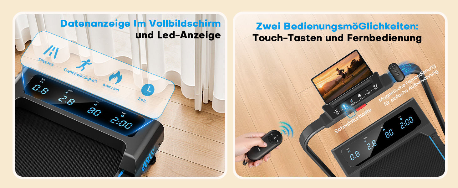 Бігова доріжка Walking Pad для дому з нахилом 9%, потужність 2.5HP, LED-дисплеєм та дистанційним керуванням, 12 програм, амортизація, до 150 кг