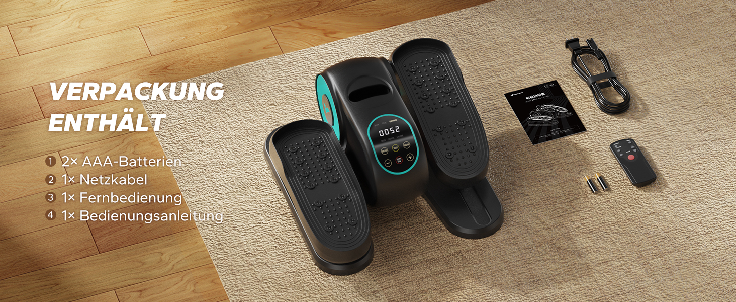 MERACH Міні електричний крос-тренажер під стіл з пультом, дисплеєм та неслизьким покриттям, 12 швидкостей, тихий та портативний для дому, для дорослих та літніх людей, блакитний E32-2025