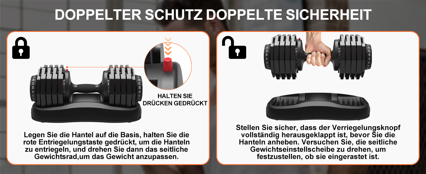 Регульовані гантелі 24/25 кг з антиковзним покриттям для фітнесу та тренувань