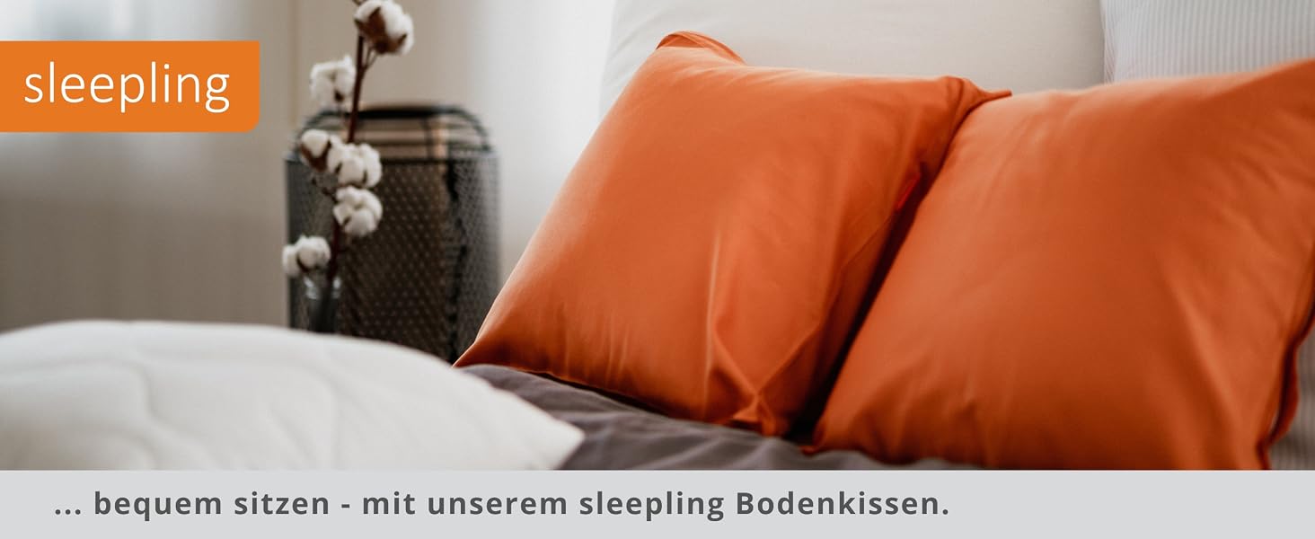 Подушка для медитації Sleepling: Квадратна подушка для йоги та сидіння, 60 см, сіра. Oeko-TEX, виготовлено в ЄС