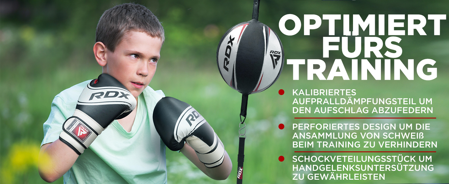 Дитячі боксерські рукавички RDX 6oz/4oz для тренувань, спарингу, кікбоксингу, MMA, чорного кольору