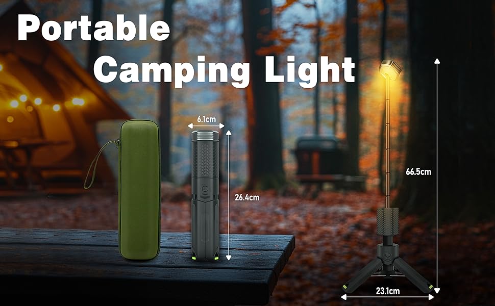 Ліхтар кемпінговий LED IPX7/IPX5, акумуляторний, 10500mAh, до 35 годин, регульована колірна температура, для туризму, риболовлі, екстрених ситуацій