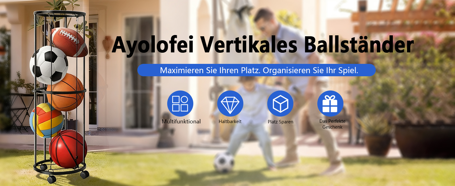 Стенд для м'ячів: баскетбольний, футбольний, волейбольний (2 яруси)