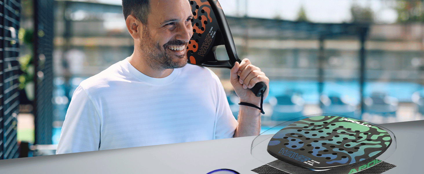 Ракетка для паделу Apollo 12K Carbon Purple - професійна ракетка для гри в падел для чоловіків та жінок, карбон 12K