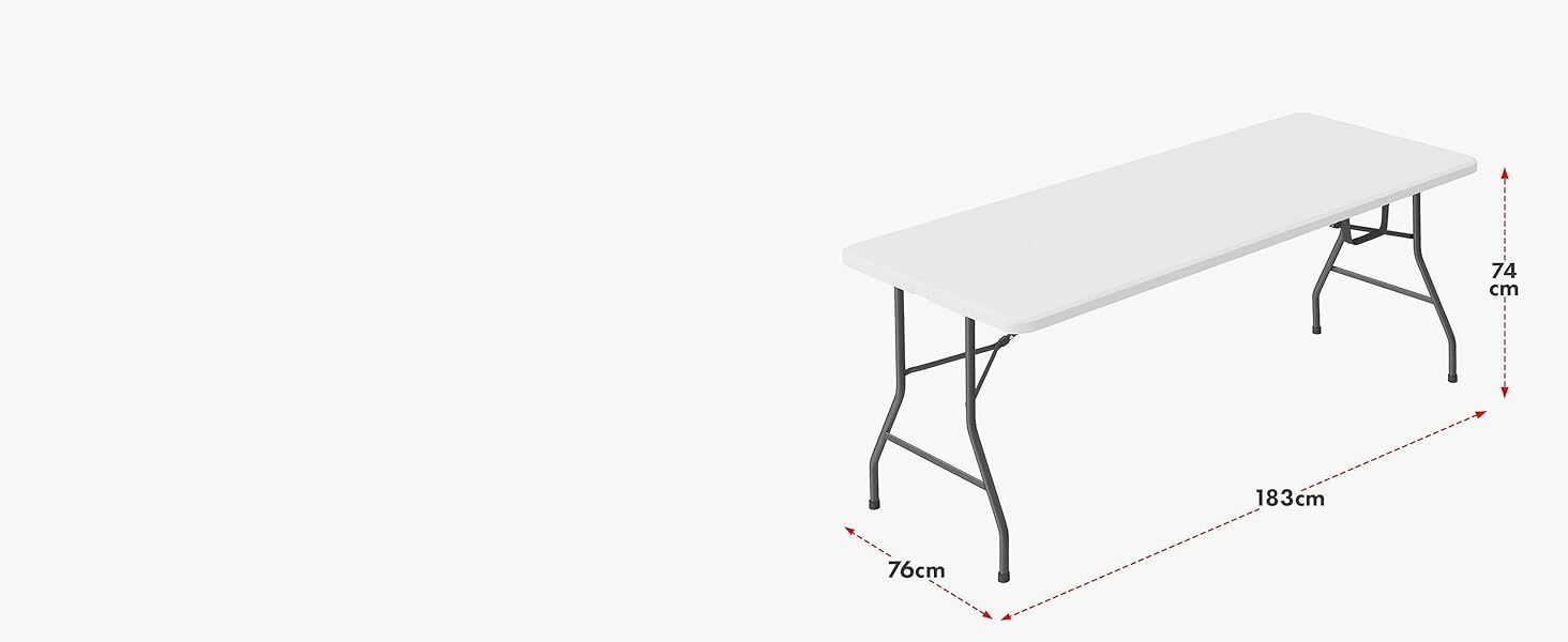 Зручний розкладний садовий столик Floordirekt Akita 120x60 см - для тераси, балкону, кемпінгу