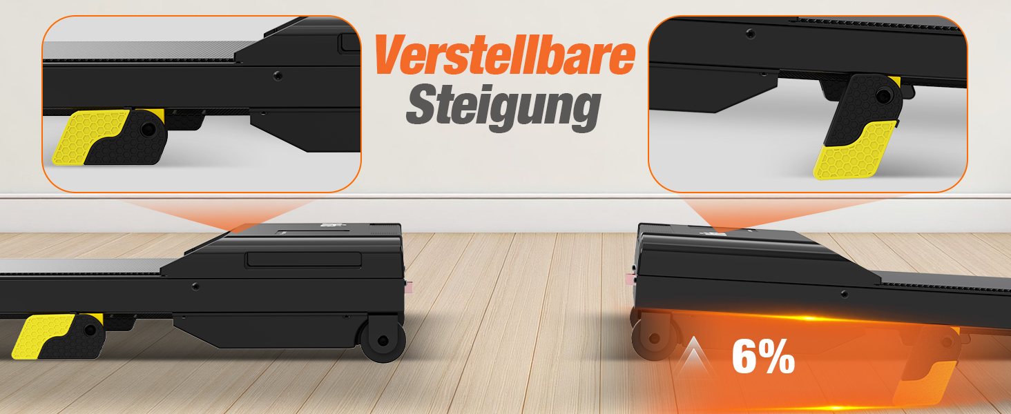 DH FitLife 2026 Walking Pad: Безшумне ходункове тренажерне обладнання з регулюванням нахилу до 6% | Для дому та офісу | З керуванням через APP | TÜV geprüft