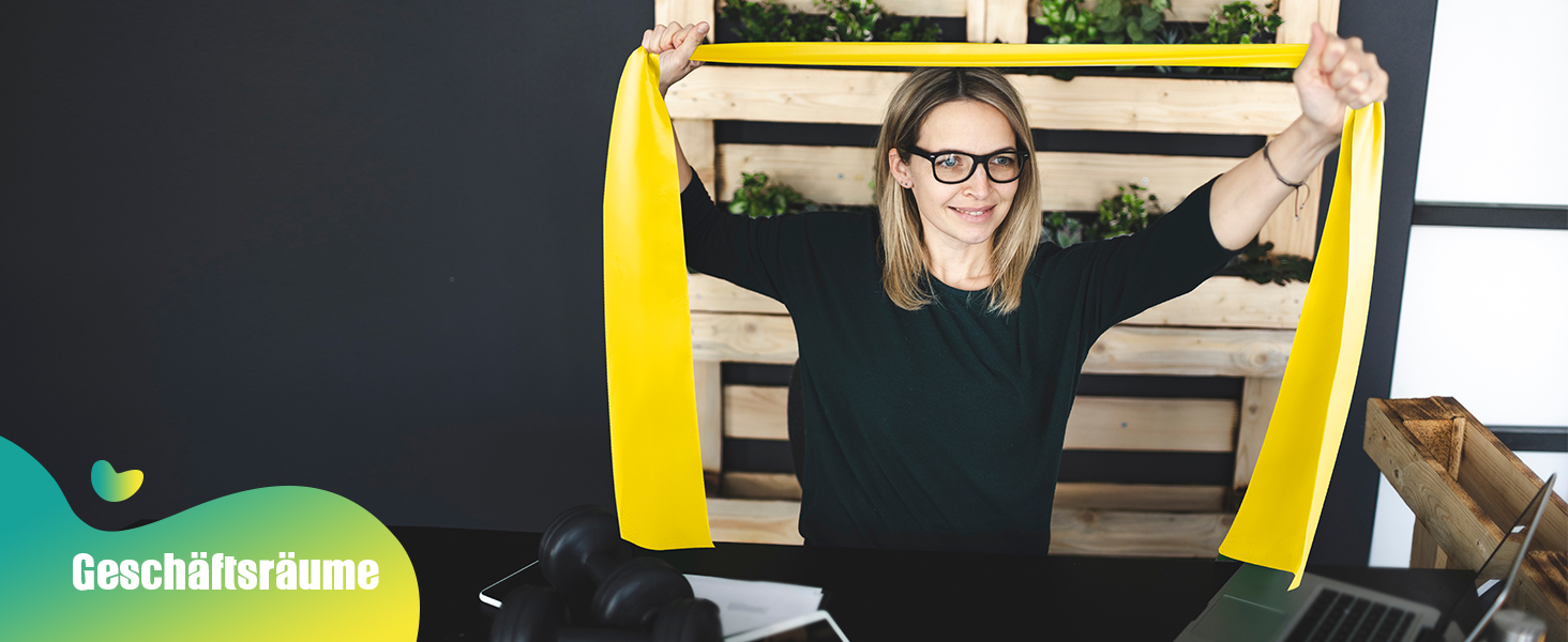 Набір фітнес-гумок 4 шт. (1.8M/2M), 4 рівні опору, постер з вправами, сумка для перенесення, інструкція, для йоги, пілатесу, м'язового розвитку, жовтий, червоний, зелений, синій