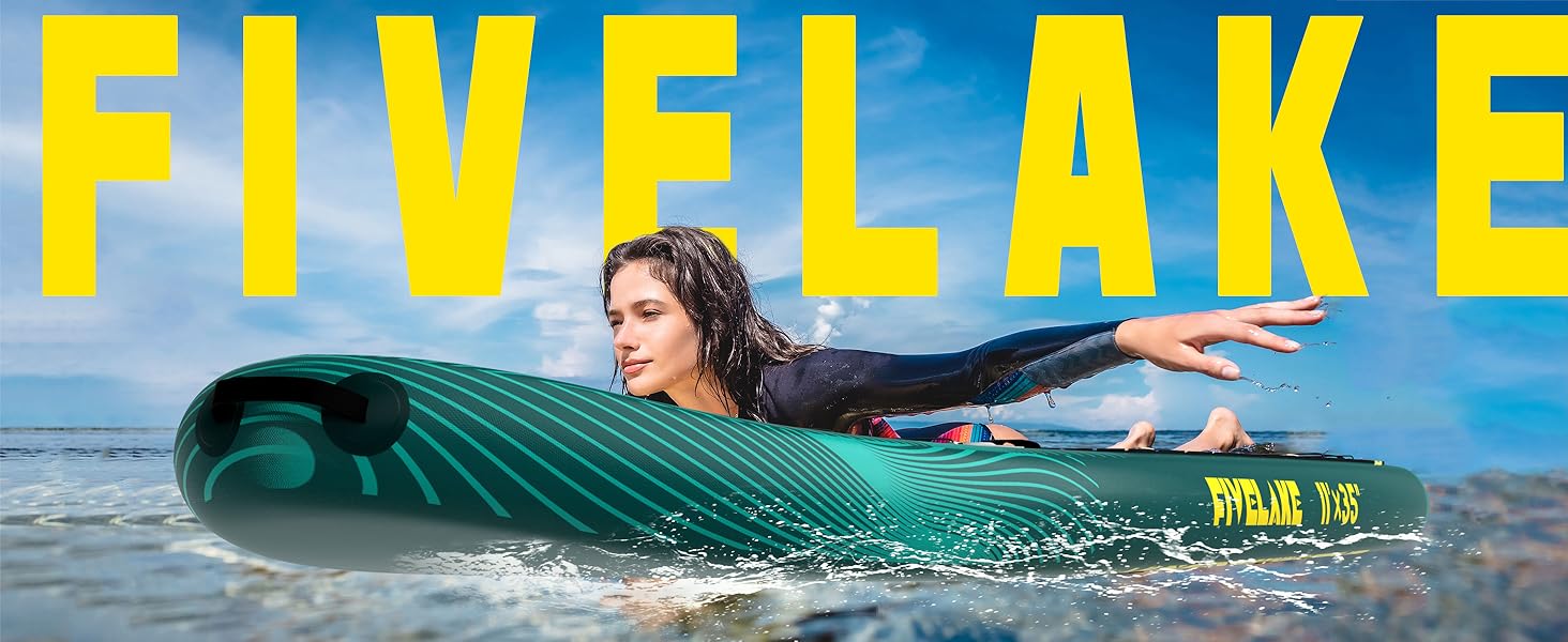 Надувний SUP-борд FIVELAKE для дорослих, 335 см: комплект з аксесуарами (весло, насос, рюкзак, лінія, водонепроникний мішок)