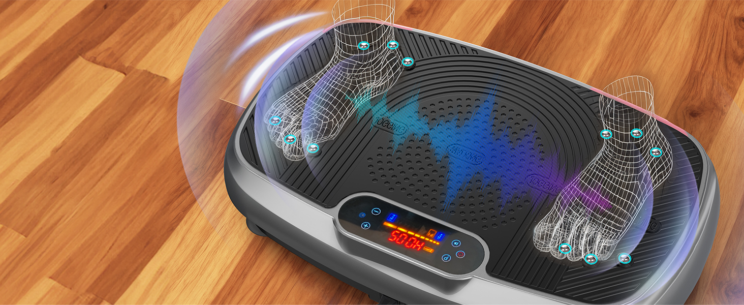 Віброплатформа для дому з подвійним мотором, 160 кг, для схуднення, тренування всього тіла та нарощування м'язів (Сірий)