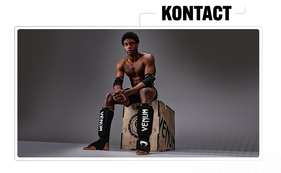 Захисники гомілки Venum Kontact XL чорного кольору