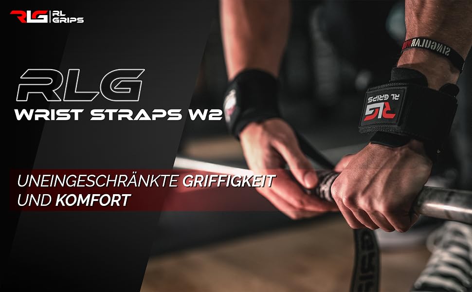 Лямки для тяги RL Grips з захистом зап'ясть для важкої атлетики, пауерліфтингу та бодібілдингу, червоні