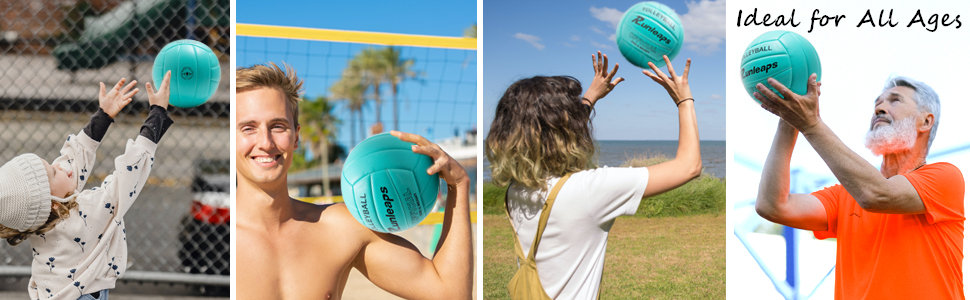 Волейбольний м'яч Runleaps для пляжного та залу: м'який дотик, розмір 5 (Blue)