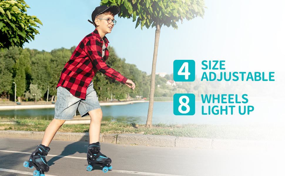 Роликові ковзани Runcinds для дітей, регульовані, 4 розміри (35-39 EU), 215-245 мм