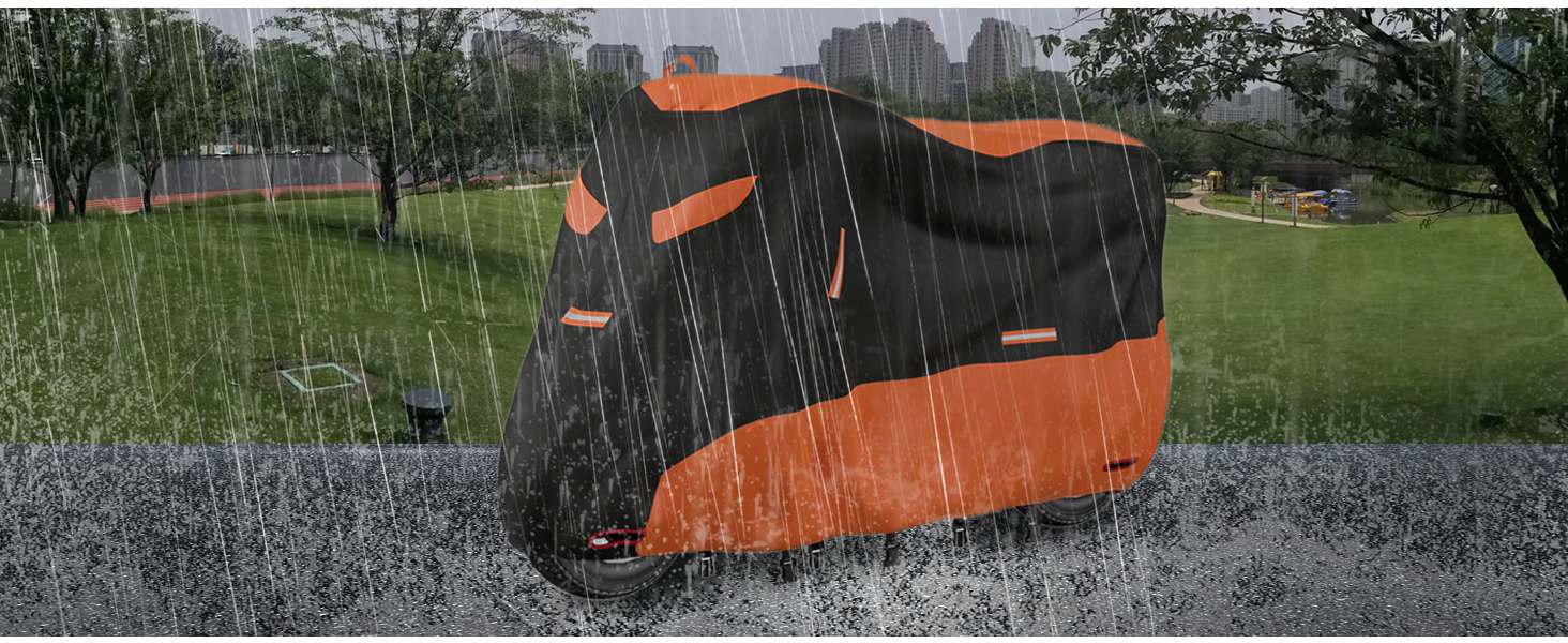 Водонепроникна накривка для мотоцикла Motorrad, 245x105x125 см. Захист від UV, дихаюча, з відбиваючими елементами. Підходить для мотоциклів, скутерів та велосипедів
