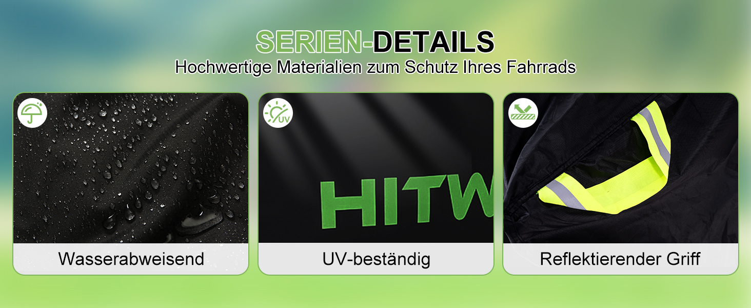 Чохол для велосипеда HITWAY, водонепроникний, 420D, захист від УФ-променів, пилу та дощу, з отвором для замка та кишенею, для електровелосипедів до 29 дюймів, чорний