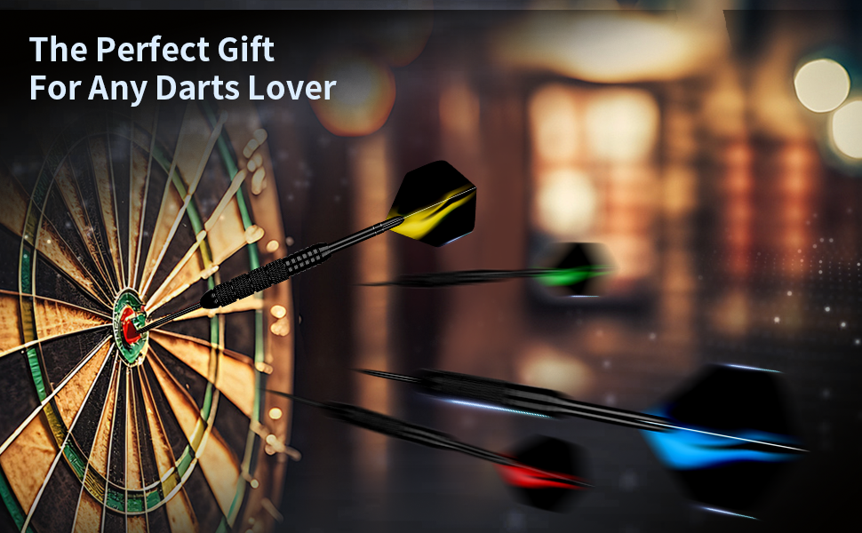 Набір сталевих дротиків Profi Steel 12 шт (24г) з металевими наконечниками та латунними стеблами + 24 пір'я, 20 ущільнювальних кілець, запасні стебла | Для бару, тренувань та турнірів