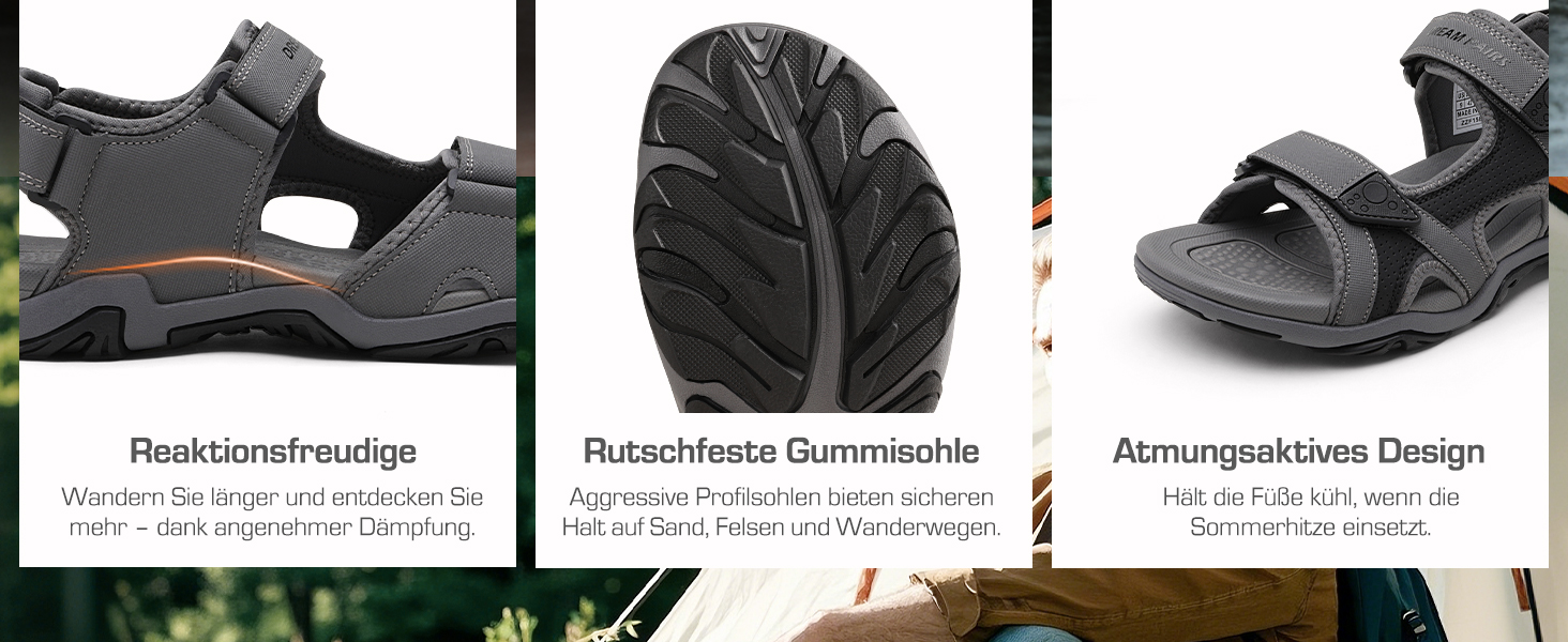 Чоловічі спортивні сандалі DREAM PAIRS Sdsa228m, 46 EU, чорні