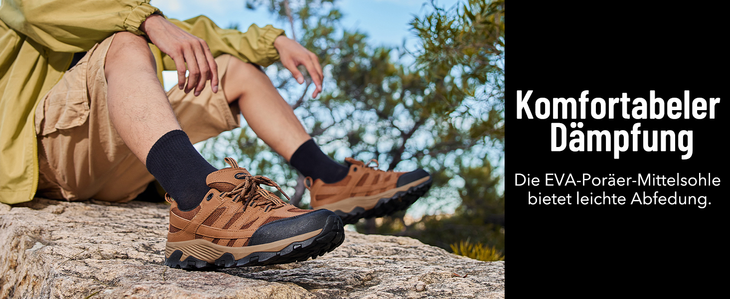 Чоловічі трекінгові черевики SHULOOK, водонепроникні, легкі, з антиковзаючою підошвою, чорно-червоні, 44 EU