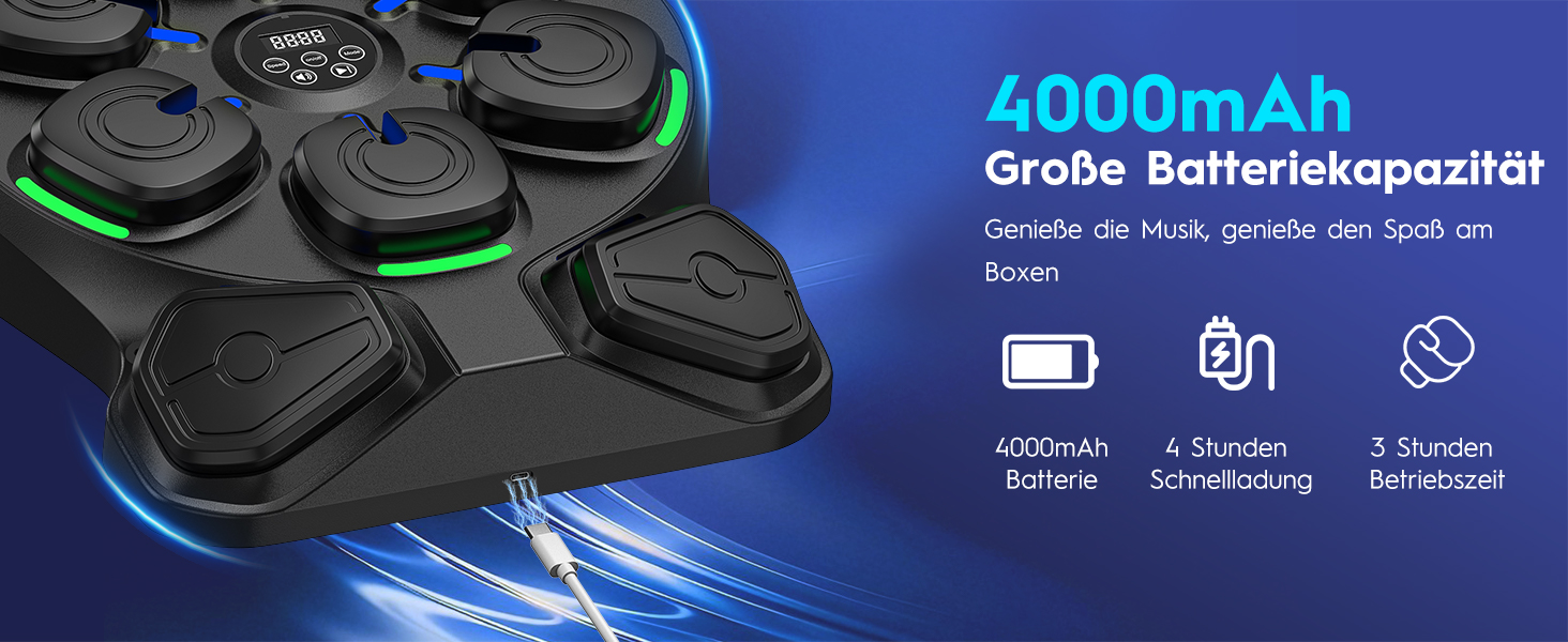 Електронна боксерська машина RevFit з LED-підсвіткою, Bluetooth, 9 режимів швидкості та режим підрахунку ударів, 51 см. Підходить для дітей та дорослих, для дому та фітнес-залу.