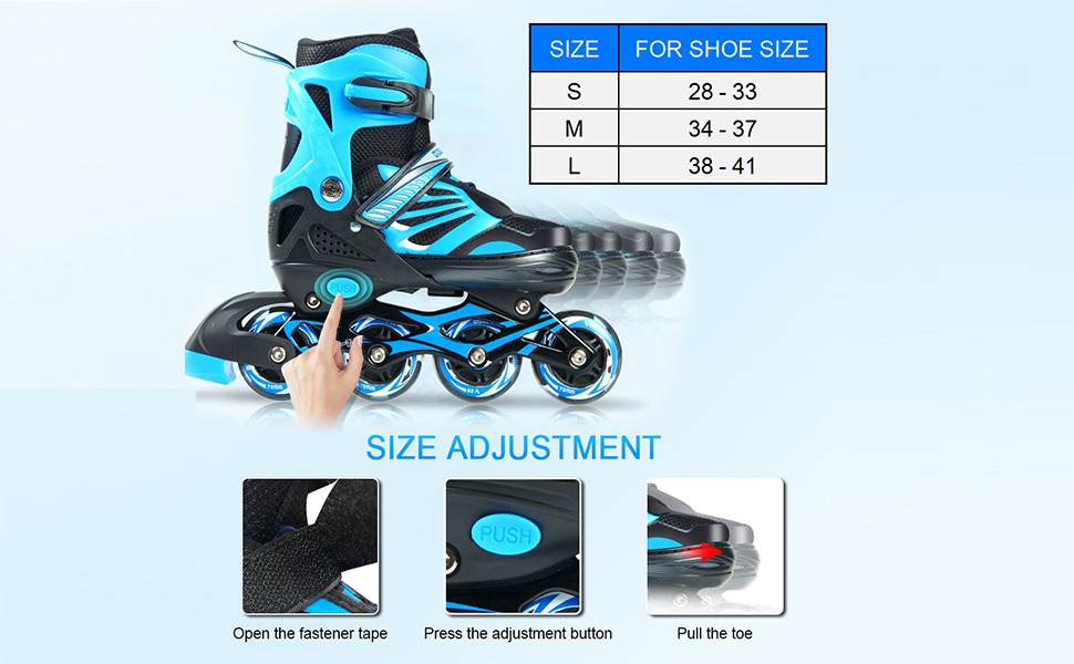 Роликові ковзани Lixada для дітей та підлітків з підсвічуванням, розмір 28-33/34-37/38-41, рожевий колір