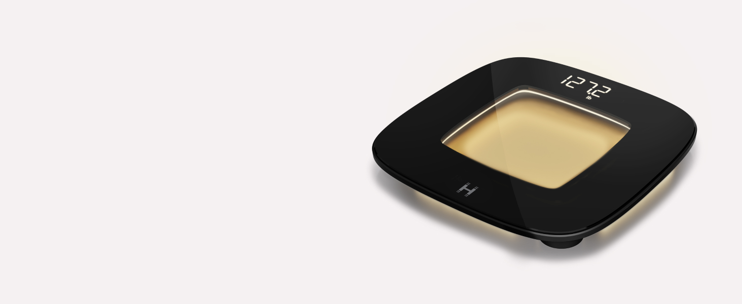 Електронна вага HoMedics glo з нічником, сенсором руху, з екологічного пластику, точне вимірювання ваги, скляна поверхня