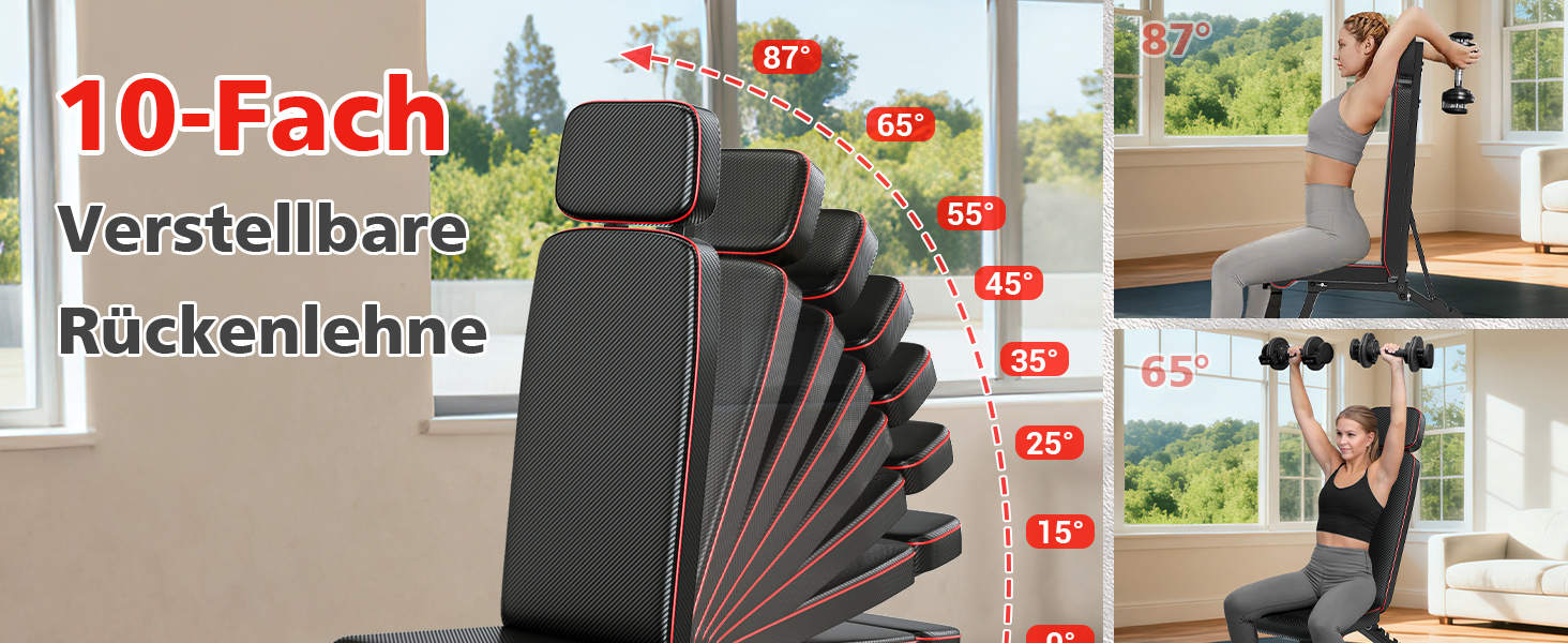 Тренувальна лава XDDIAS з 10-рівневим регулюванням, подовжена підголовник, складна до 360 кг, для дому.