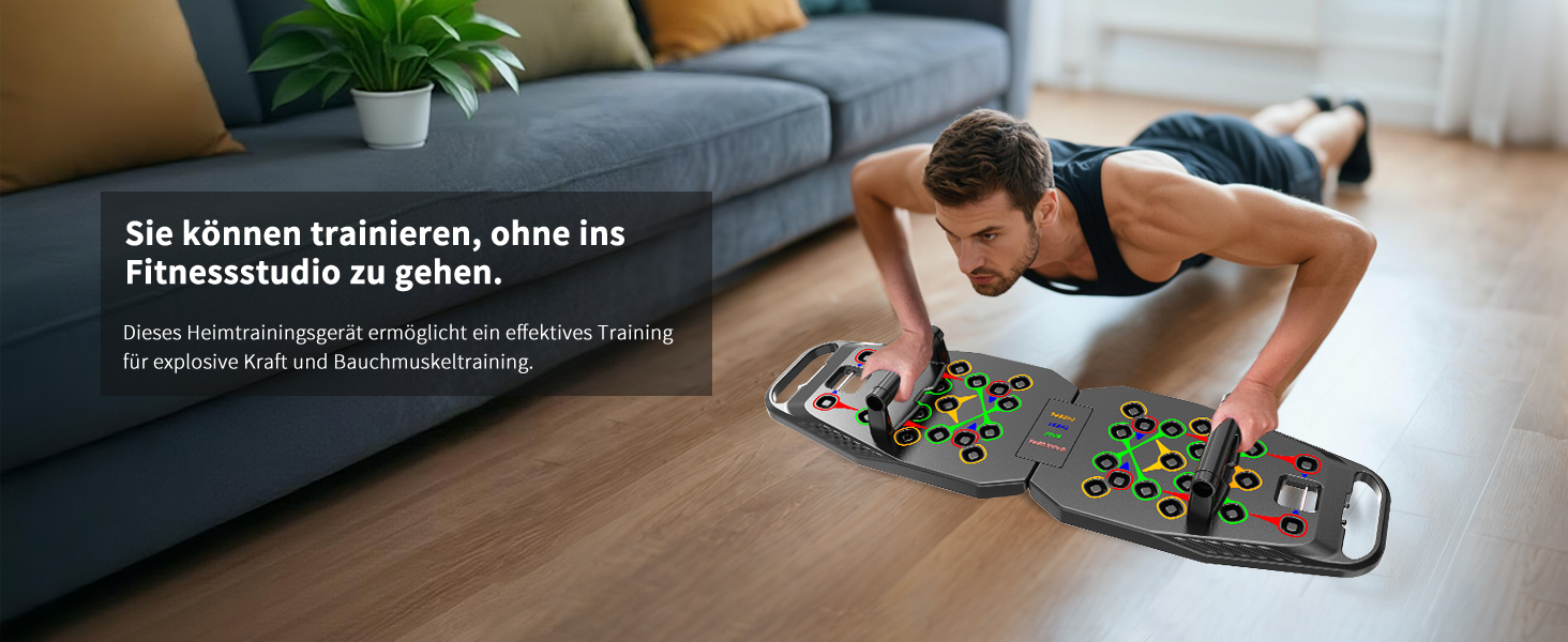 Багатофункціональна дошка для віджимань 20 в 1, складаний тренажер для дому та фітнесу, регульована портативна рама для тренувань (чорна)