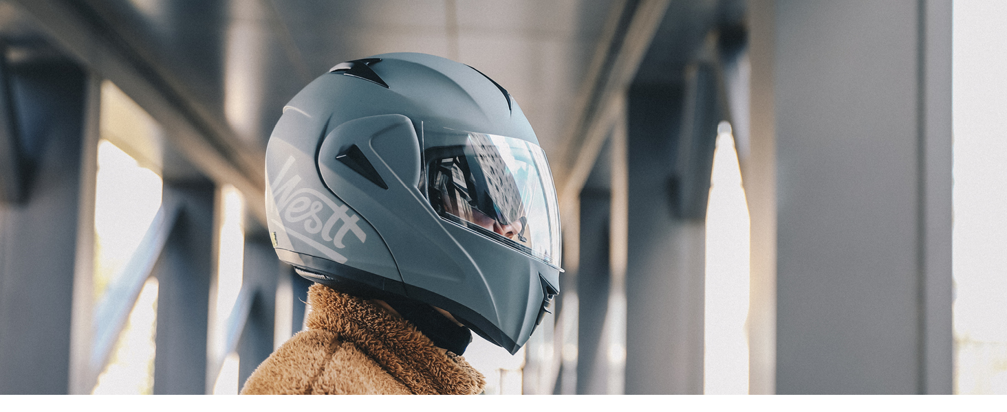 Мотошолом Westt інтеграл ECE-R 22.06 для скутера та мопеда з сонцезахистом, візиром і підборідним захистом, для чоловіків та жінок
