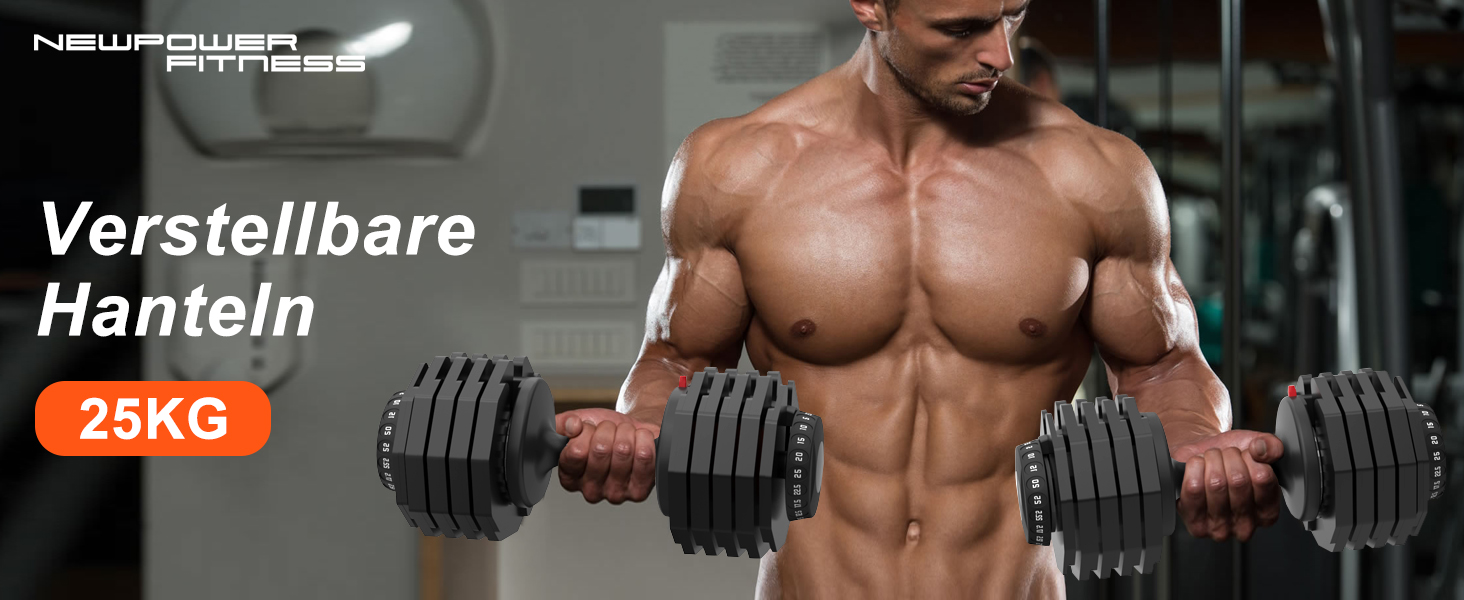 Регульовані гантелі 24/25 кг з антиковзним покриттям для фітнесу та тренувань