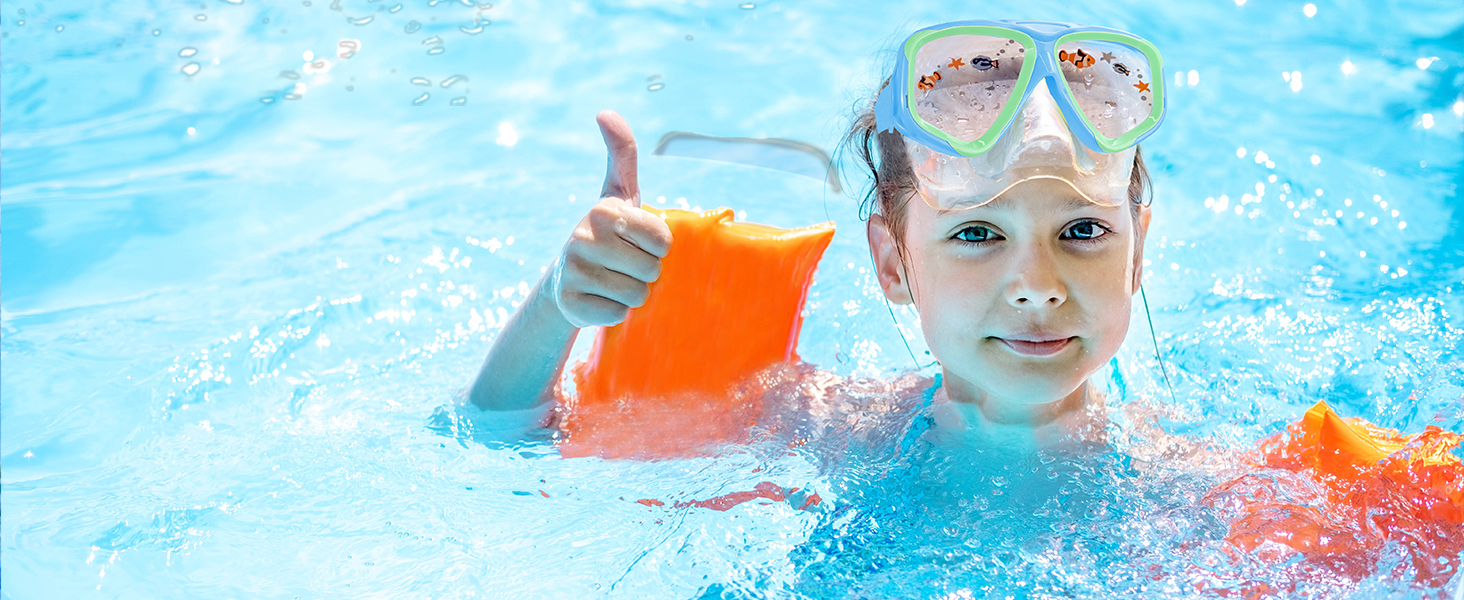 Дитячі окуляри для плавання Vvinca з захистом носа та м'яким ремінцем, міцні, антизапітніючі та водонепроникні, для дітей 3-14 років, колір: темно-зелений