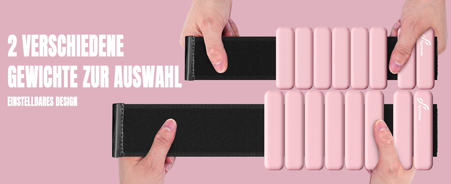 Набір обтяжувачів для ніг Sportneer 2шт (0,5 кг та 1 кг) для йоги, танців, аеробіки (рожевий)