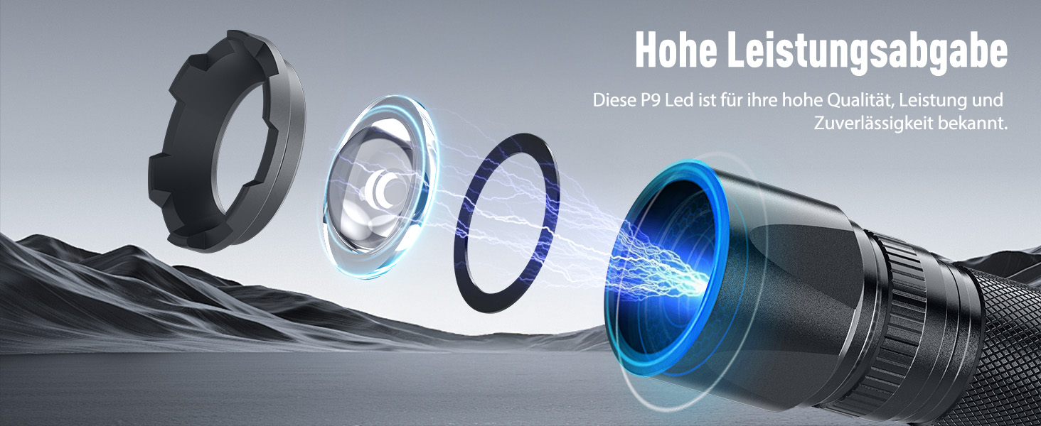 GEARLITE: 2 шт. ліхтарики LED, перезаряджувані, 3000 люмен, тактичні, водонепроникні (IP65), 3 режими, для кемпінгу, риболовлі, туризму