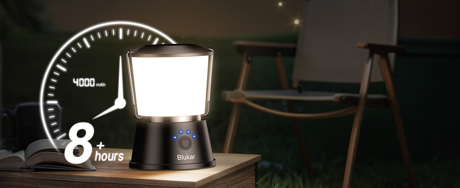 LED кемпінговий ліхтар Blukar: 2000 люмен, портативний, перезаряджається, 5 режимів, 8+ годин роботи, для кемпінгу та надзвичайних ситуацій