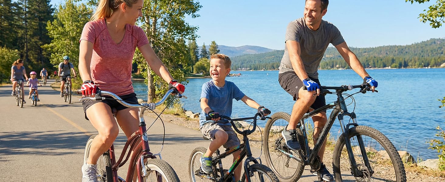 Велоперчатки Konvinit чоловічі/жіночі літні, напівпальці для MTB, шосе, даунхілу, міста, каяка, ролерів, вітрильного спорту, веслування, розмір L, чорні