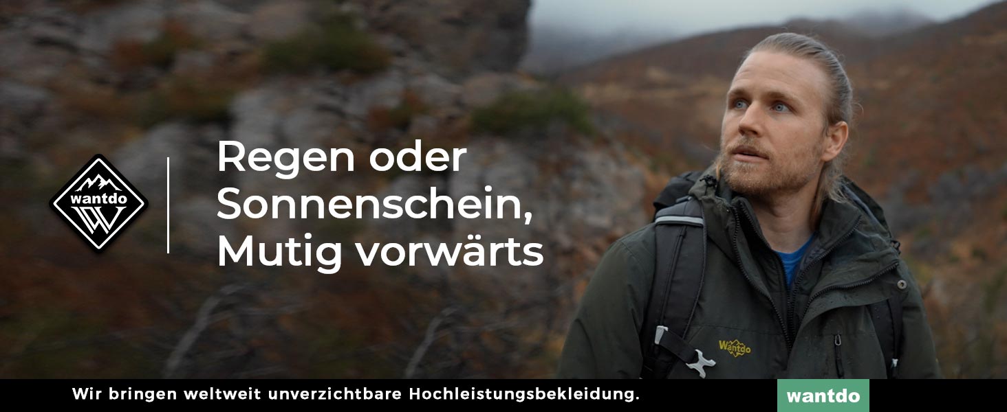 Чоловіча гірськолижна куртка Wantdo з флісовою підкладкою, водонепроникна та дихаюча, блакитна з гірським малюнком