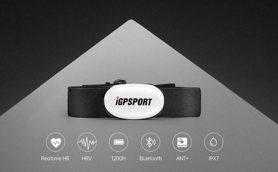 Пульсометр iGPSPORT HR40 Bluetooth ANT+ з нагрудним датчиком для бігу, велоспорту, фітнесу, сумісний з Garmin, Polar, Wahoo (Чорний)