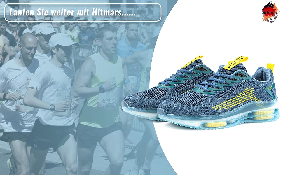 Кросівки чоловічі Hitmars з повітряною подушкою, розмір 39-48, блакитні, 45 EU