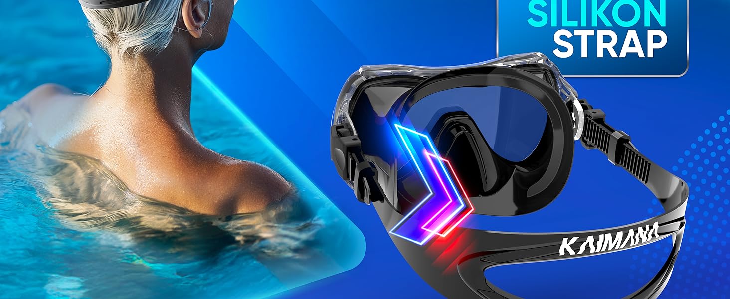 Комплект для снорклінгу Kaimana AquaVision Elite для дорослих з сумкою: маска та трубка
