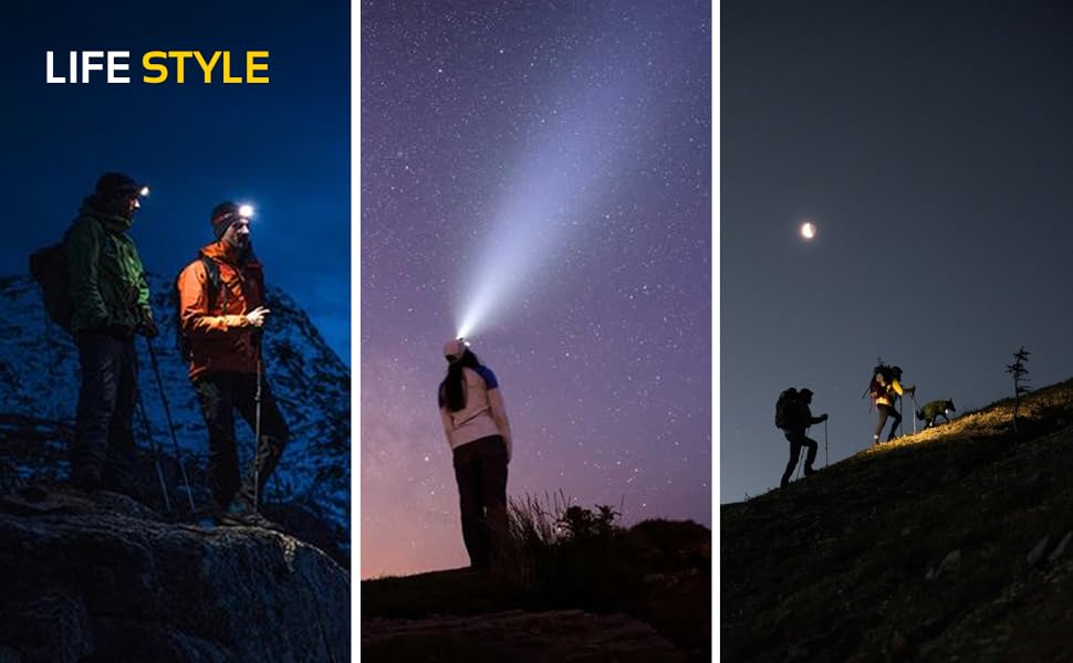 LED-ліхтар на голову RB655, 300 люмен, 7 режимів, акумулятор, USB-зарядка, червоне світло, сенсор, IPX4, водонепроникний, для кемпінгу та піших прогулянок